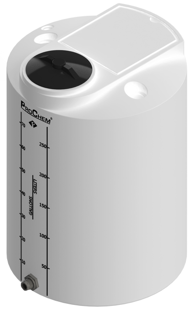 75 Gal ProChem® Vertical Tank w/Bulkhead Fittings - Twist Lid 8